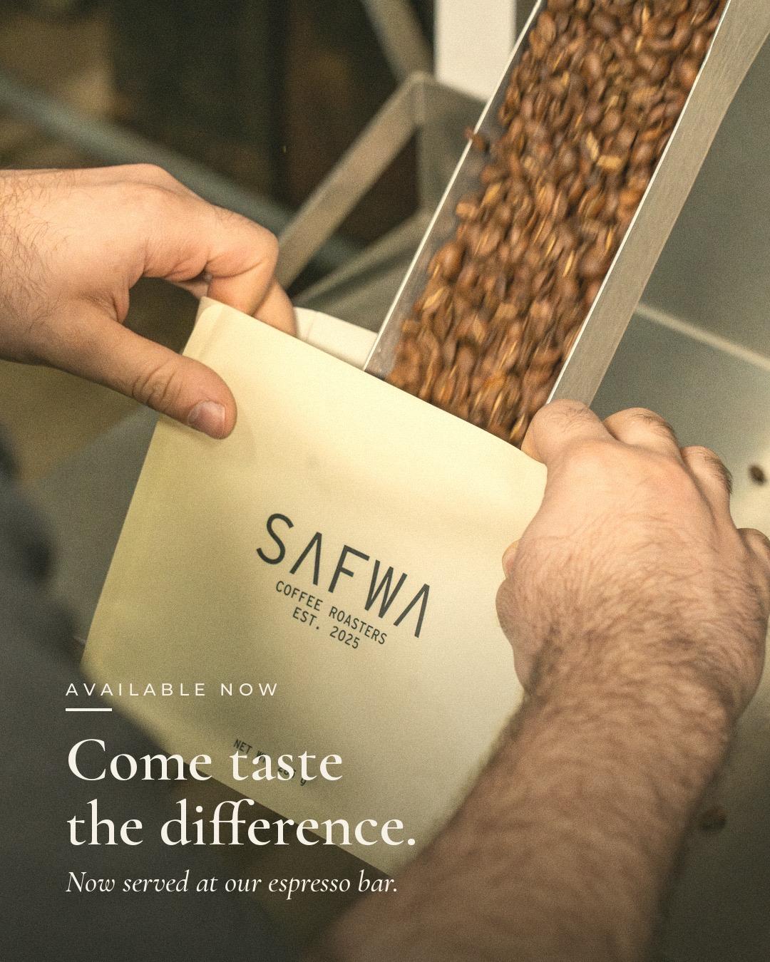 Available Now — come taste the difference. Now served at our espresso bar.